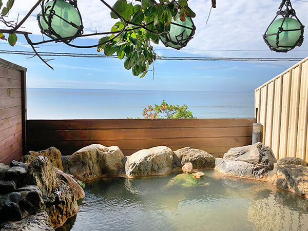 津軽海峡を一望できる漁火館の露天風呂